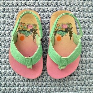 Adorable Kids Green and Pink Sandals
